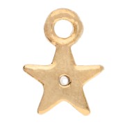 Mini ciondolo a forma di stella con ossido di zirconio 6x4,5 mm - Dorato con oro fino - Cristallo x1