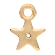 Mini ciondolo a forma di stella con ossido di zirconio 6x4,5 mm - Dorato con oro fino - Cristallo x1