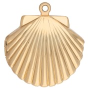 Pendente portafoto a forma di conchiglia 22x24 mm - Dorato con oro fino x1