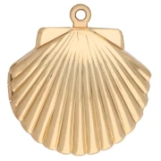 Pendente portafoto a forma di conchiglia 22x24 mm - Dorato con oro fino x1