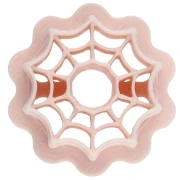 Tagliabiscotti a forma di ragnatela Halloween 20 mm - polimero biodegradabile beige x1