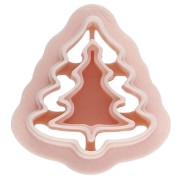 Tagliabiscotti a forma di albero di Natale 20x19 mm in polimero biodegradabile - Beige x1