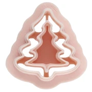 Tagliabiscotti a forma di albero di Natale 20x19 mm in polimero biodegradabile - Beige x1