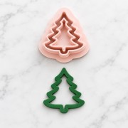 Tagliabiscotti a forma di albero di Natale 20x19 mm in polimero biodegradabile - Beige x1