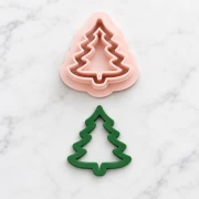 Tagliabiscotti a forma di albero di Natale 20x19 mm in polimero biodegradabile - Beige x1