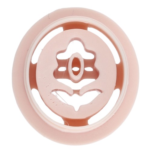 Tagliabiscotti ovale 20x18 mm - motivo floreale - in polimero biodegradabile - Beige x1