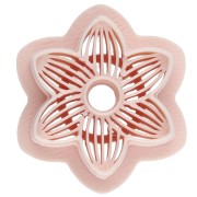 Tagliabiscotti a forma di fiore da 25 mm in polimero biodegradabile - Beige x1