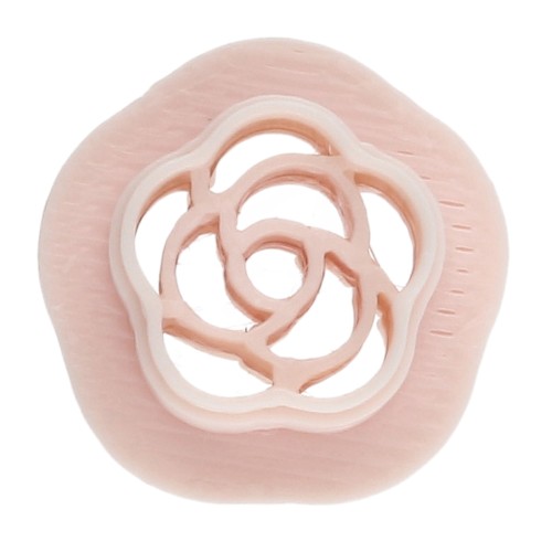 Mini stampino a forma di fiore da 10 mm in polimero biodegradabile - Beige x1
