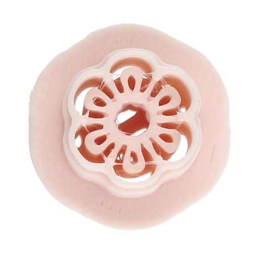 Mini stampino a forma di fiore n. 2 da 10 mm in polimero biodegradabile - Beige x1