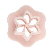 Mini stampino a forma di fiore n. 3 da 10 mm in polimero biodegradabile - Beige x1