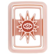 Tagliabiscotti rettangolare 31x22 mm con motivo a occhio - in polimero biodegradabile - Beige x1
