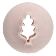 Mini stampino a forma di foglia di quercia 10x6 mm in polimero biodegradabile - Beige x1