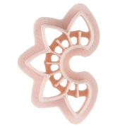 Tagliabiscotti a forma di anello traforato 30x19 mm in polimero biodegradabile - Beige x1