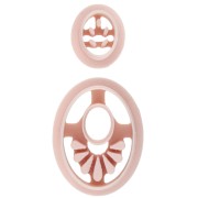 Set di stampini per orecchini ovali in polimero biodegradabile - Beige x2