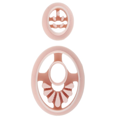 Set di stampini per orecchini ovali in polimero biodegradabile - Beige x2