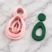 Stampo per orecchini dalla forma organica in polimero biodegradabile - Beige x1