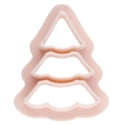 Tagliabiscotti a forma di albero di Natale 25x19 mm in polimero biodegradabile - Beige x1