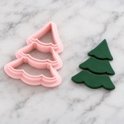 Tagliabiscotti a forma di albero di Natale 25x19 mm in polimero biodegradabile - Beige x1