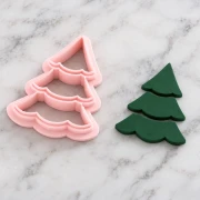 Tagliabiscotti a forma di albero di Natale 25x19 mm in polimero biodegradabile - Beige x1