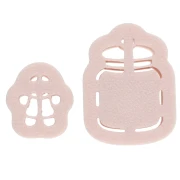 Set di formine a forma di barattolo con pan di zenzero in polimero biodegradabile - Beige x2