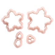 Set di formine a forma di stella di Natale 29x31 mm in polimero biodegradabile - Beige x4