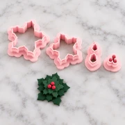 Set di formine a forma di stella di Natale 29x31 mm in polimero biodegradabile - Beige x4