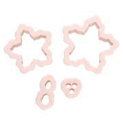 Set di formine a forma di stella di Natale 29x31 mm in polimero biodegradabile - Beige x4