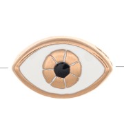 Occhio portafortuna 14.5x9 mm Cream/dorato rosa x1|raw }}