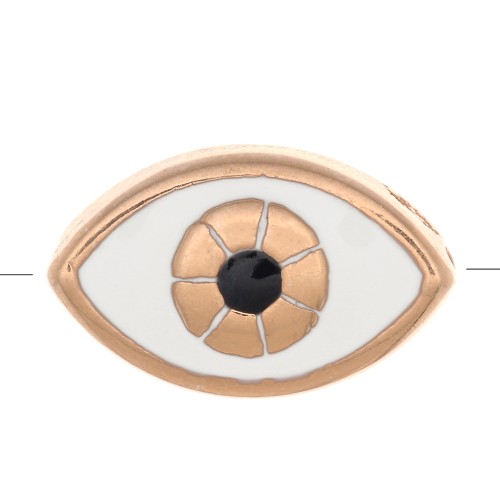 Occhio portafortuna 14.5x9 mm Cream/dorato rosa x1