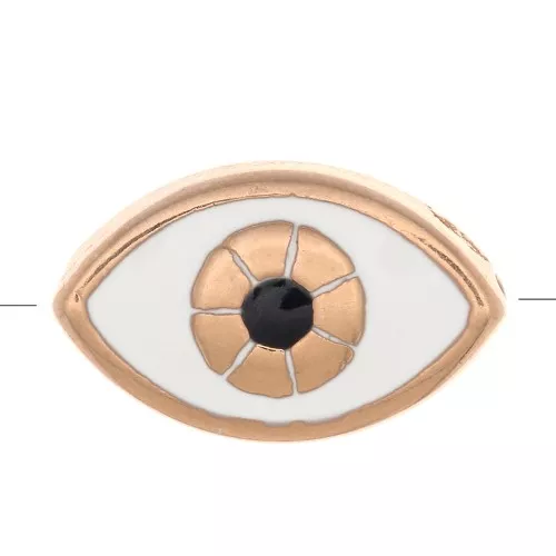 Occhio portafortuna 14.5x9 mm Cream/dorato rosa x1