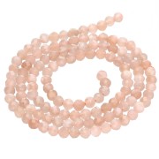 Perla rotonda sfaccettata da 3,5 mm in pietra semipreziosa - Sabbia x 38 cm