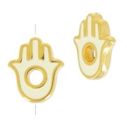 Mano di Fatima 15x13 mm Crema/dorato x1|raw }}