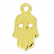 Ciondolo mano di Fatima 15.5x9 mm Dorato con oro fino x1