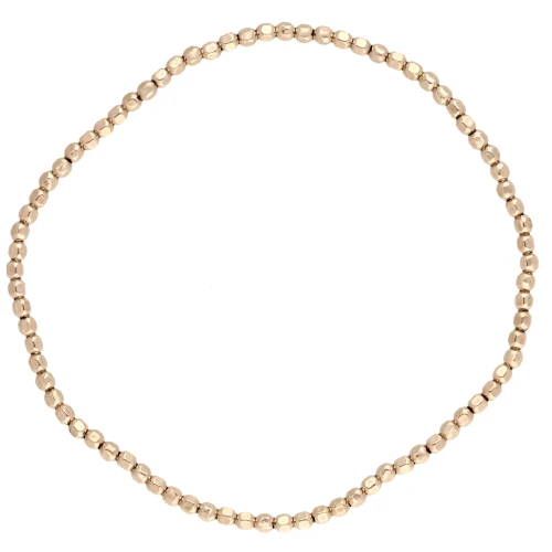 Braccialetto elastico con perline sfaccettate da 2 mm - Gold filled (oro laminato) x1