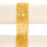 Perla rotonda sfaccettata da 3,5 mm in agata pietra semipreziosa - Giallo variegato x 36 cm