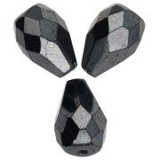 Jet - Perla a forma di pera sfaccettate 10x7 mm - Jet Hematite x20 Perla a forma di pera sfaccettate 10x7 mm - Jet Hematite x20