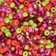 Fuschia - Mix di perline Miyuki 8/0 - Pink Kiwi Spritz x8 g Mix di perline Miyuki 8/0 - Pink Kiwi Spritz x8 g