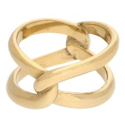 Anello con 2 anelli intrecciati - Misura 58 - Acciaio inossidabile 304 Dorato x1|raw }}