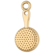 Pendente a forma di padella e uovo all'occhio di bue 21x10 mm - Acciaio inossidabile 304 Dorato - Bianco - Giallo