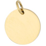 Ciondolo rotondo liscio da incidere, 12 mm, con anello aperto - Acciaio inossidabile 316L Dorato x1