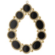 Pendente a goccia 48,5x37 mm con resina epossidica - Acciaio inossidabile 304 Dorato - Nero x1