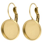 Orecchini a bottone per cabochon da 14 mm - Acciaio inossidabile 304 Dorato x2