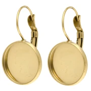 Orecchini a bottone per cabochon da 14 mm - Acciaio inossidabile 304 Dorato x2
