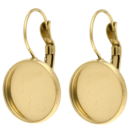 Orecchini a bottone per cabochon da 14 mm - Acciaio inossidabile 304 Dorato x2