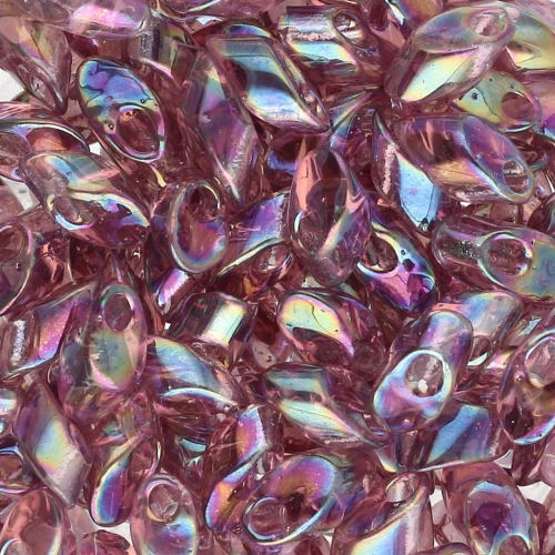 Magatama lungo Miyuki 4x7 mm LMA-256 - Trasparente, ametista fumé, AB x10g