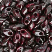 Magatama lungo Miyuki 4x7 mm LMA-4513/L - Rosso opaco lucido Picasso x10g