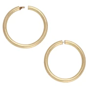 Orecchini a cerchio sottili da 10 mm - Argento 925 dorato con oro fino x2