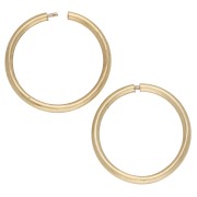 Orecchini a cerchio sottili da 12 mm - Argento 925 dorato con oro fino x2