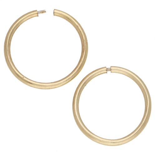 Orecchini a cerchio sottili da 12 mm - Argento 925 dorato con oro fino x2