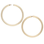 Orecchini a cerchio sottili da 14 mm - Argento 925 dorato con oro fino x2